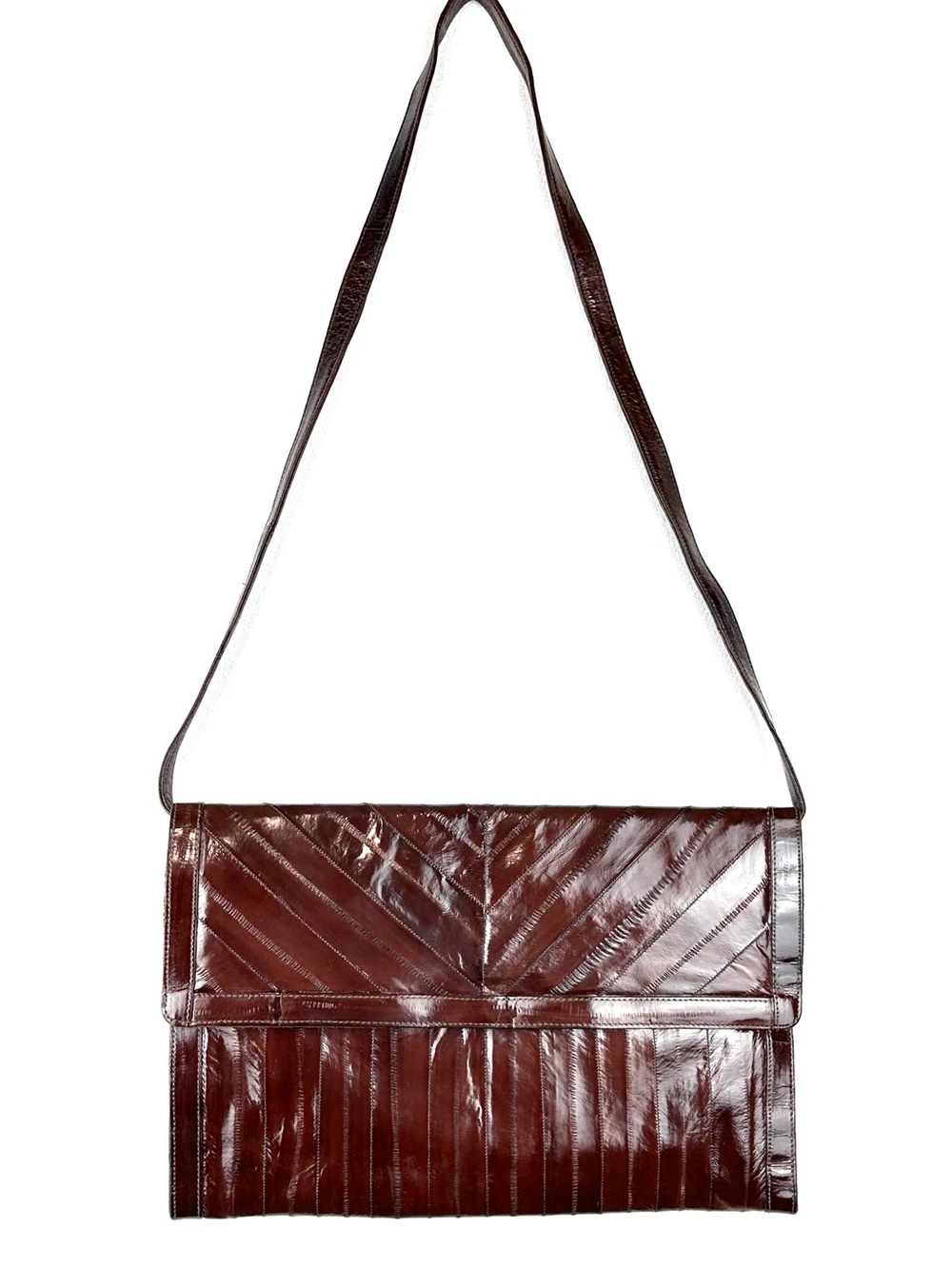 Vintage Eel Convertible Clutch Shoulder Strap Handbag
